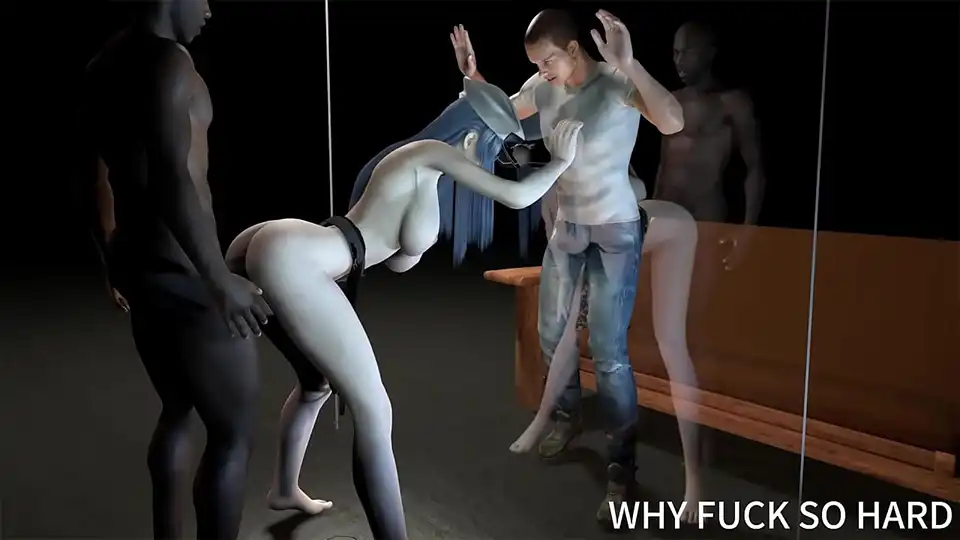 3D sexy Asian anime wife have a cuckold sex with BBC